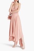 Maren gathered silk-crepon midi dress