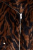 Leana zebra-print faux fur biker jacket