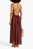 Pomolche gathered cotton-gauze maxi dress