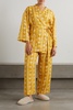 Printed linen pajama set