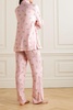 Floral-print satin pajama set