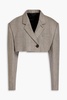 Cropped herringbone merino wool blazer