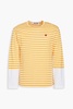 Appliquéd striped cotton-jersey T-shirt