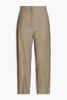 Twill straight-leg pants