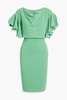 Ruffled draped crepe dress