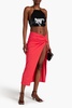 Kenzie twist-front jersey midi skirt