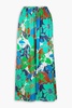 Alaia floral-print satin wide-leg pants