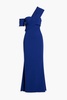 One-shoulder crepe gown