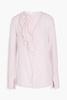 Ruffled silk crepe de chine blouse