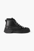 Leather-paneled cotton-canvas high-top sneakers