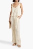 Hali plissé bamboo and silk-blend wide-leg pants