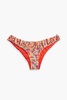 Leila gathered floral-print low-rise bikini briefs