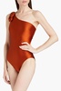 One-shoulder cutout swimsuit