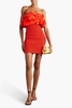 Kenza strapless ruffled cotton-poplin and popcorn jersey mini dress