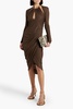 Ruched jersey halterneck dress