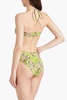 Cutout printed halterneck swimsuit