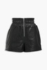 Dallas shirred leather shorts