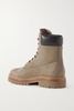 Model 50 leather-trimmed nubuck ankle boots