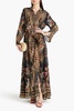 Embellished printed silk-chiffon maxi dress