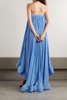 Strapless ruffled chiffon gown