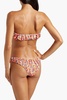 Leila gathered floral-print low-rise bikini briefs