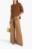 Flavie cotton-blend twill wide-leg pants