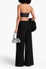 Crystal-embellished wool-crepe wide-leg pants