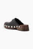 Studded leather clogs