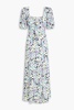 Teagan knotted floral-print crepe midi dress