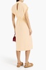 Karina cutout washed-silk midi wrap dress