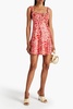 Simie gathered floral-print silk-satin mini dress