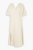 Venn wrap-effect draped silk maxi dress