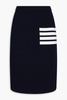 Striped waffle-knit pencil skirt