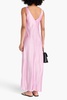 Crinkled-satin maxi dress