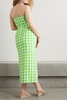 Didi strapless gingham hemp midi dress