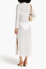 Maddison lace-up crocheted midi dress