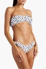 Dorit gathered polka-dot low-rise bikini briefs