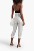 Pleated silk-crepe tapered pants