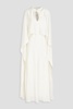 Amory cape-effect satin-crepe maxi dress