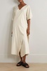 Venn wrap-effect draped silk maxi dress