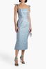 The Night Garden metallic floral-jacquard midi dress