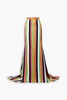 Striped crepe maxi skirt