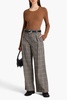 Bennett pleated Prince of Wales checked cotton-tweed wide-leg pants