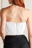 Holly strapless gathered stretch-crepe bustier top