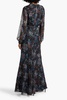 Kaira embellished metallic printed silk-blend chiffon maxi dress