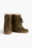 Elfred lace-up shearling wedge ankle boots