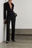 Satin-trimmed wool jumpsuit