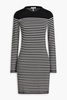 Striped stretch-jersey mini dress