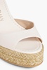 Leather espadrille wedge sandals