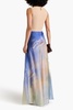 Printed silk-organza maxi skirt